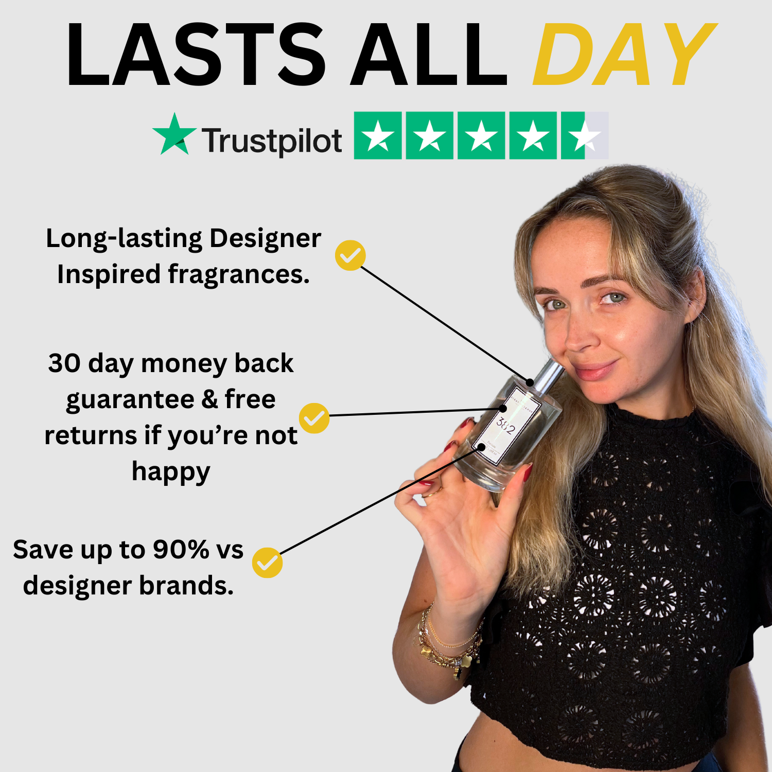 4 x 3.38oz Perfume Bottles