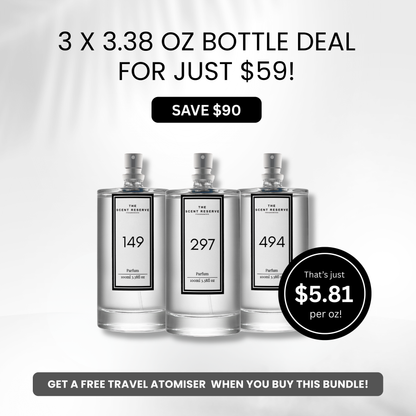 3 x 3.38oz Perfume Bottles